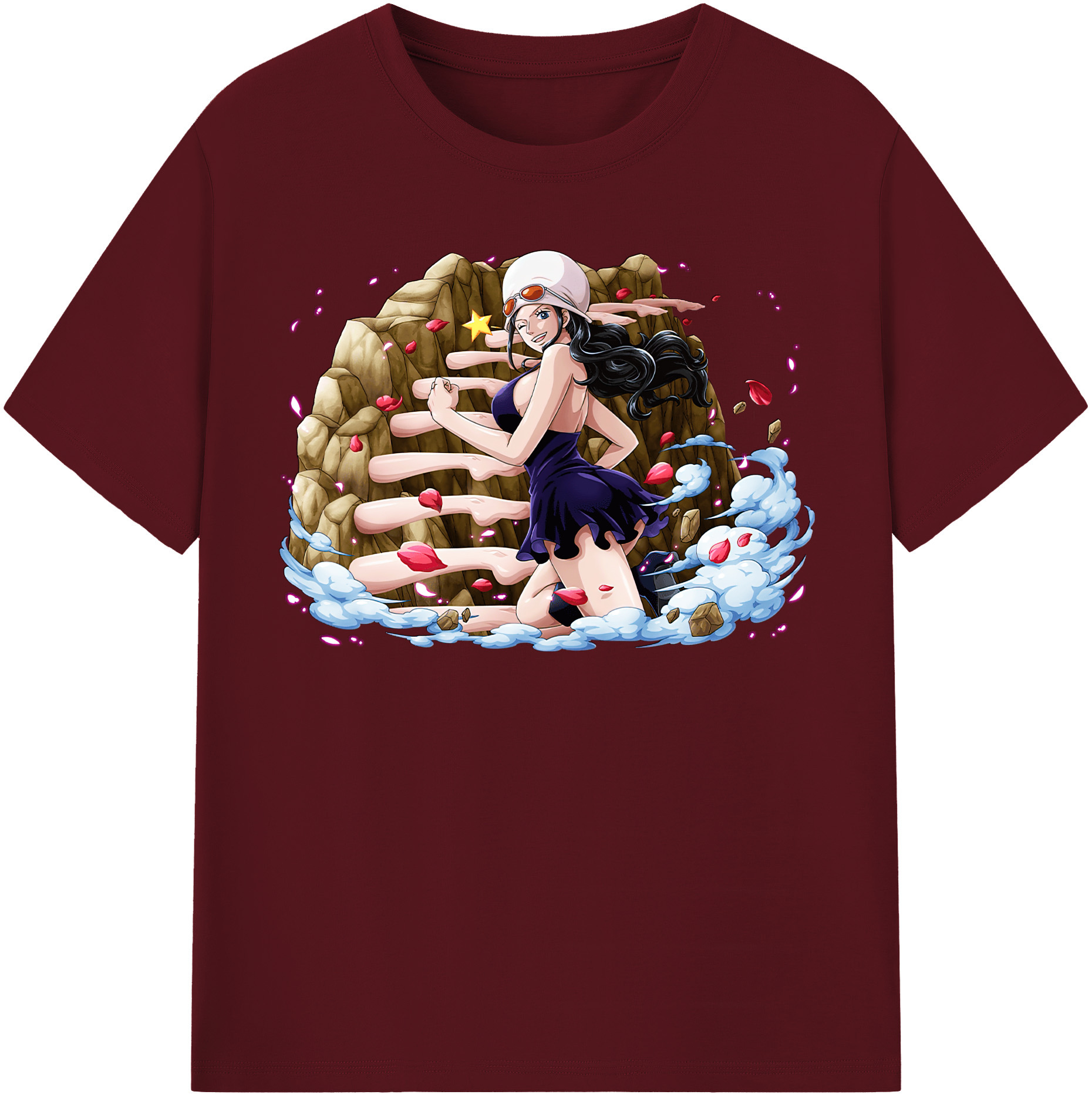 ワンピース ニコ・ロビン ONE PIECE Nico Robin 綿100％半袖Tシャツ（フロントプリント）